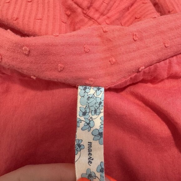 Vtg Y2K Maeve Anthropologie Dress 4 Swiss Dot Crochet Pink Orange Retro Pinup - Picture 9 of 12